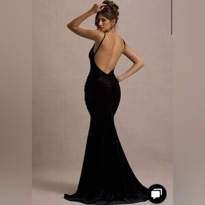 CLUB L LONDON ADELE Elegant Black VELVET Evening Gown